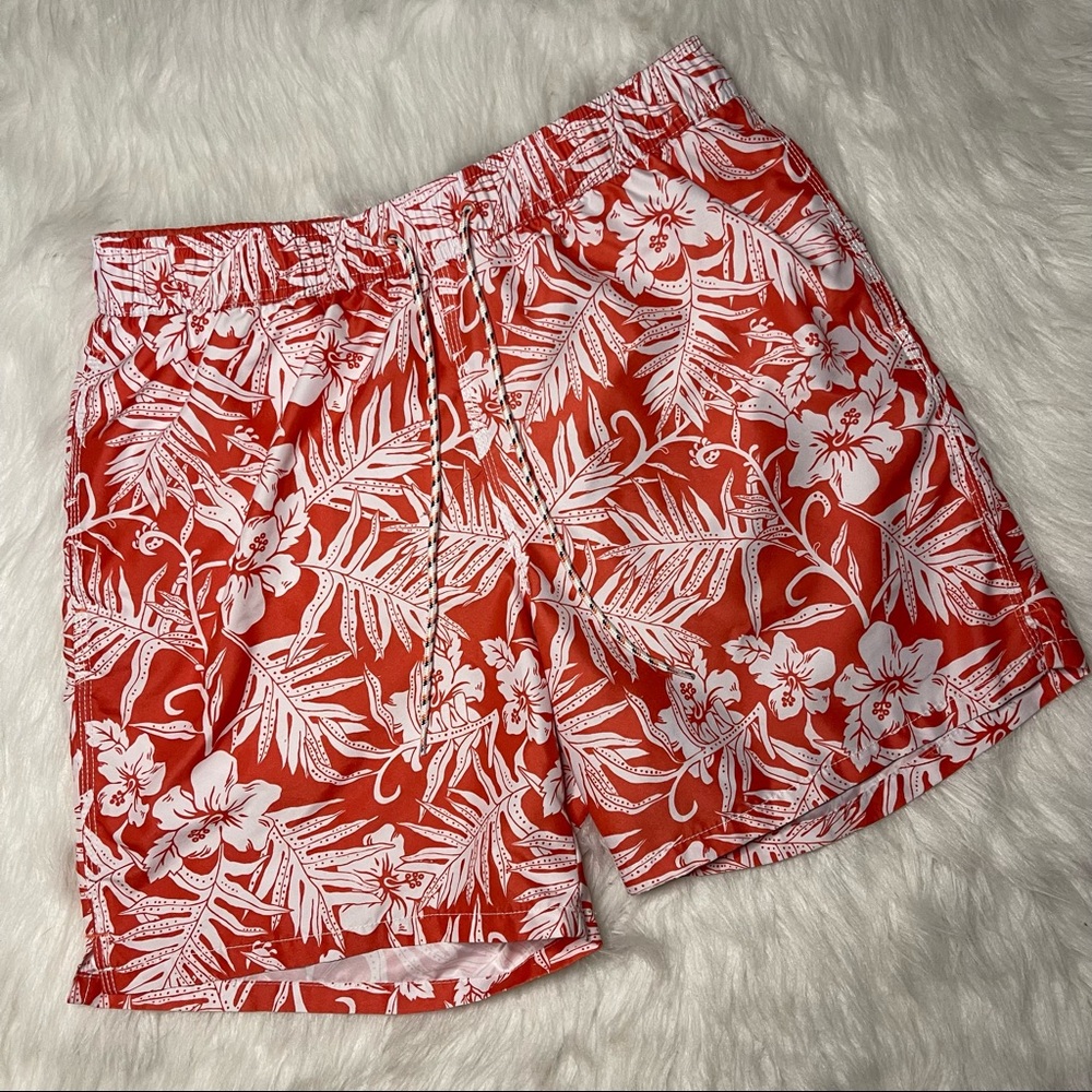 Mens Goodfellow & Co. Floral Red Swim Trunks - Picture 2 of 10